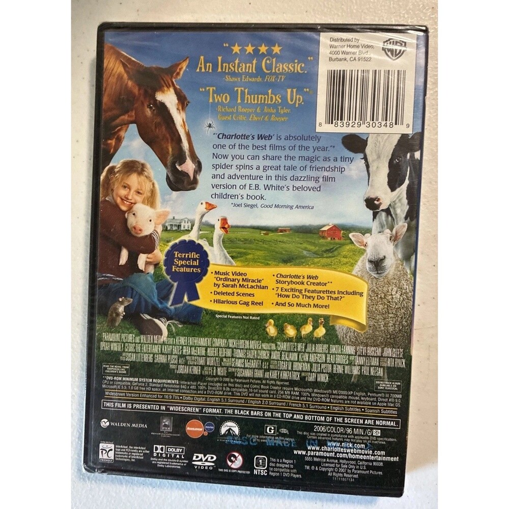 Charlotte’s Web DVD 2006 Family Movie Night Classic Special New Factory Sealed - Picture 2 of 10